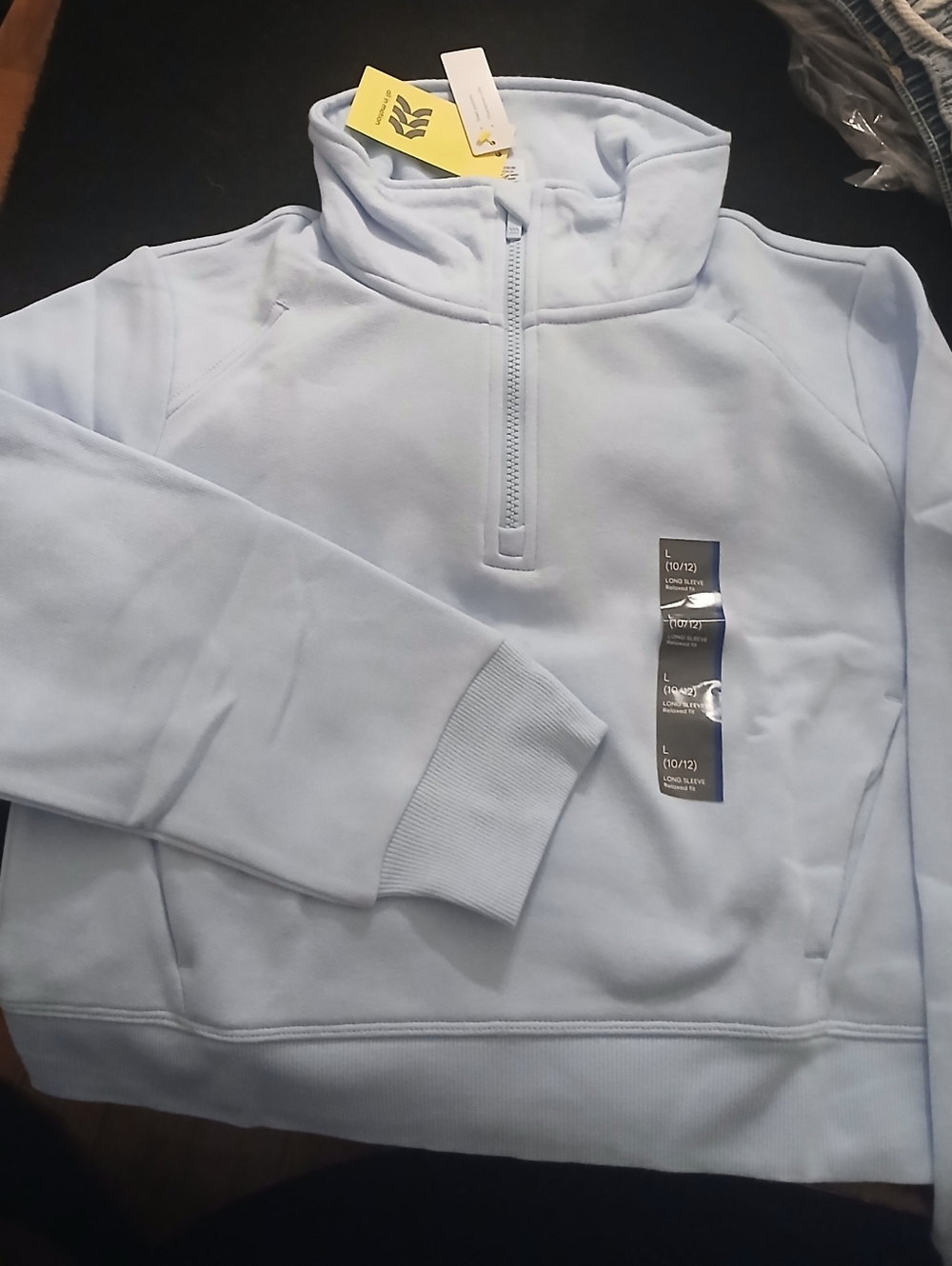 New All in Motion 1/2 zip Cotton Fleece L(10/12)